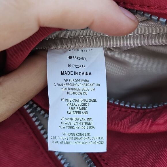 Kipling Pinkish-Red Crossbody Bag with Adjustable Strap & Monkey Keychain - Picture 6 of 8